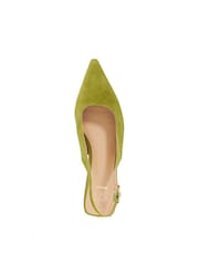 Dune London Green Hostess Angle Heel Sling Back Shoes - Image 4 of 5