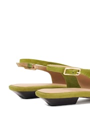Dune London Green Hostess Angle Heel Sling Back Shoes - Image 5 of 5