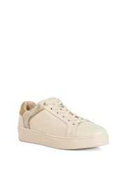 Dune London Cream Elli Material Mix Cupsole Flatform Trainers - Image 3 of 6