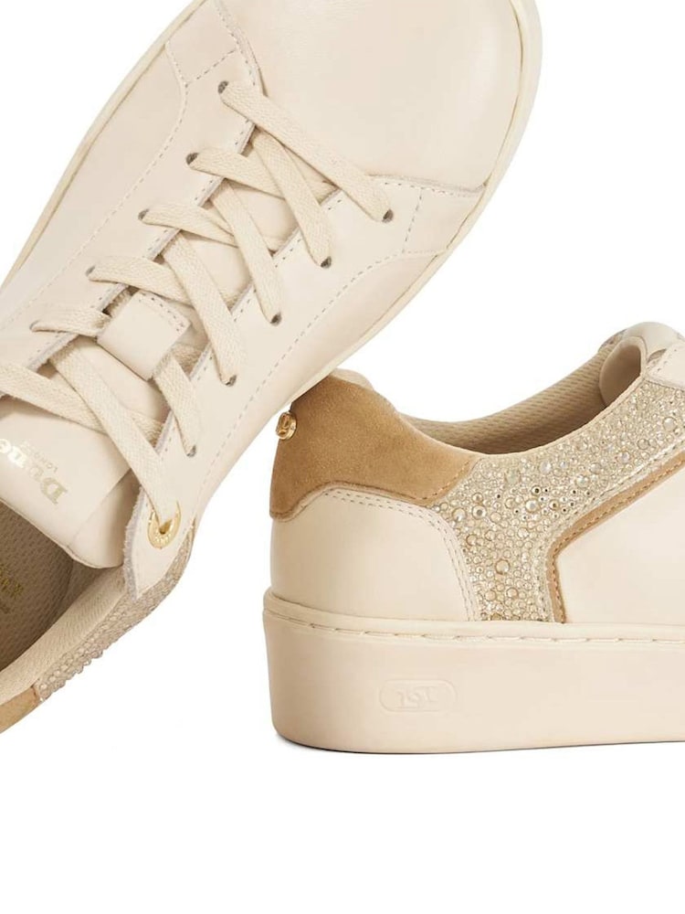 Dune London Cream Elli Material Mix Cupsole Flatform Trainers - Image 6 of 6 Dune London Cream Elli Material Mix Cupsole Flatform Trainers - Image 6 of 6