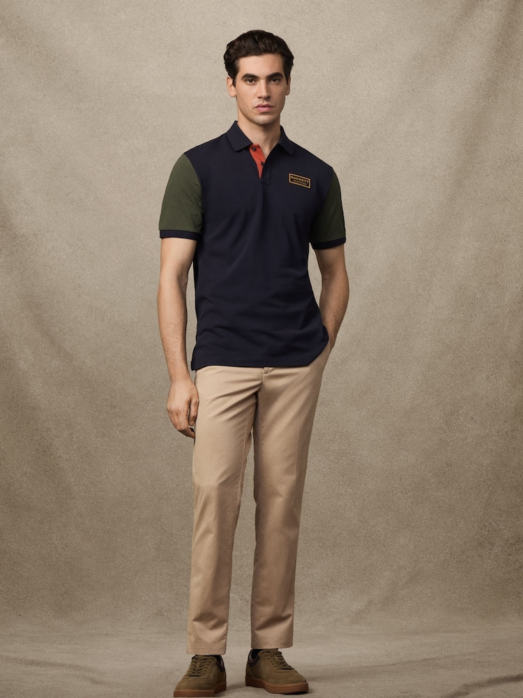Hackett Blue Velospeed Badge Rally Multi Polo Shirt - Image 6 of 6