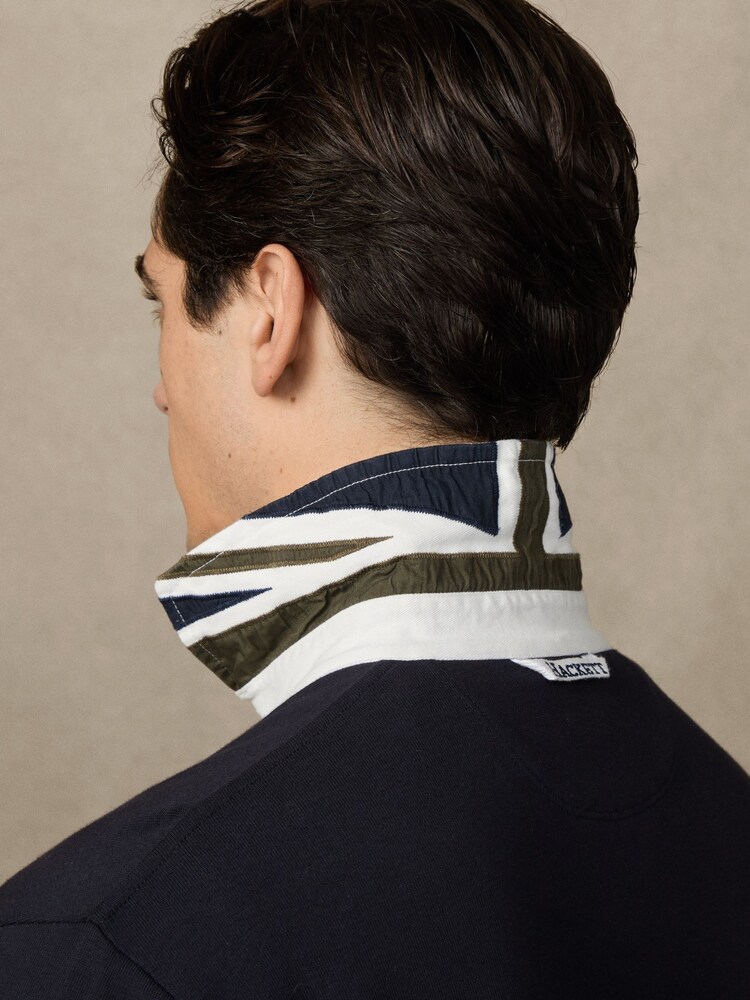 Hackett Blue Heritage Panel Rugby Shirt - Image 2 of 7 Hackett Blue Heritage Panel Rugby Shirt - Image 2 of 7
