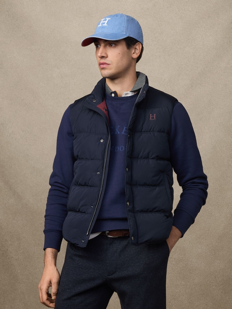 Azul - Hackett Logo Gilet - Imagem 1 de 6