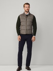 Hackett Herringbone Padded Brown Gilet - Image 2 of 6