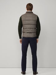 Hackett Herringbone Padded Brown Gilet - Image 3 of 6