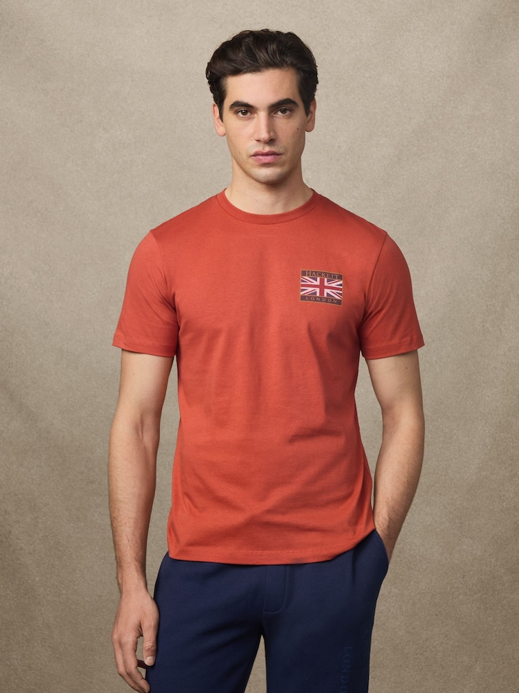 Naranja - Hackett Heritage Rally Union Jack T-Shirt - Imagen 1 de 6