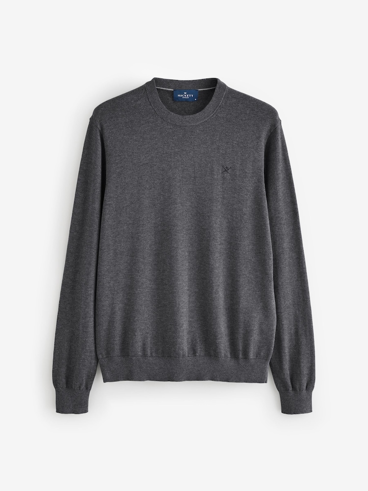 Hackett Cotton Embroidered Logo Crewneck Jumper - Image 1 of 1 Hackett Cotton Embroidered Logo Crewneck Jumper - Image 1 of 1