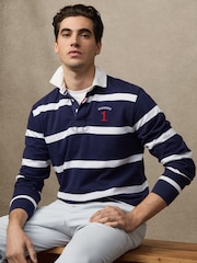 Hackett Blue Heritage Striped Rugby Shirt - Image 1 of 7