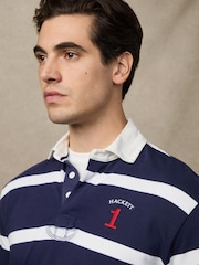 Hackett Blue Heritage Striped Rugby Shirt - Image 2 of 7