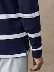 Hackett Blue Heritage Striped Rugby Shirt - Image 6 of 7