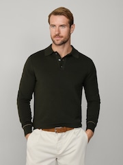 Hackett Green Merino Wool Rally Full Zip Cardigan - Image 1 of 5