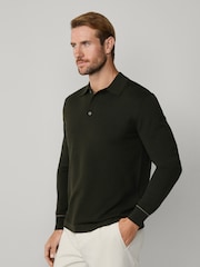 Hackett Green Merino Wool Rally Full Zip Cardigan - Image 4 of 5
