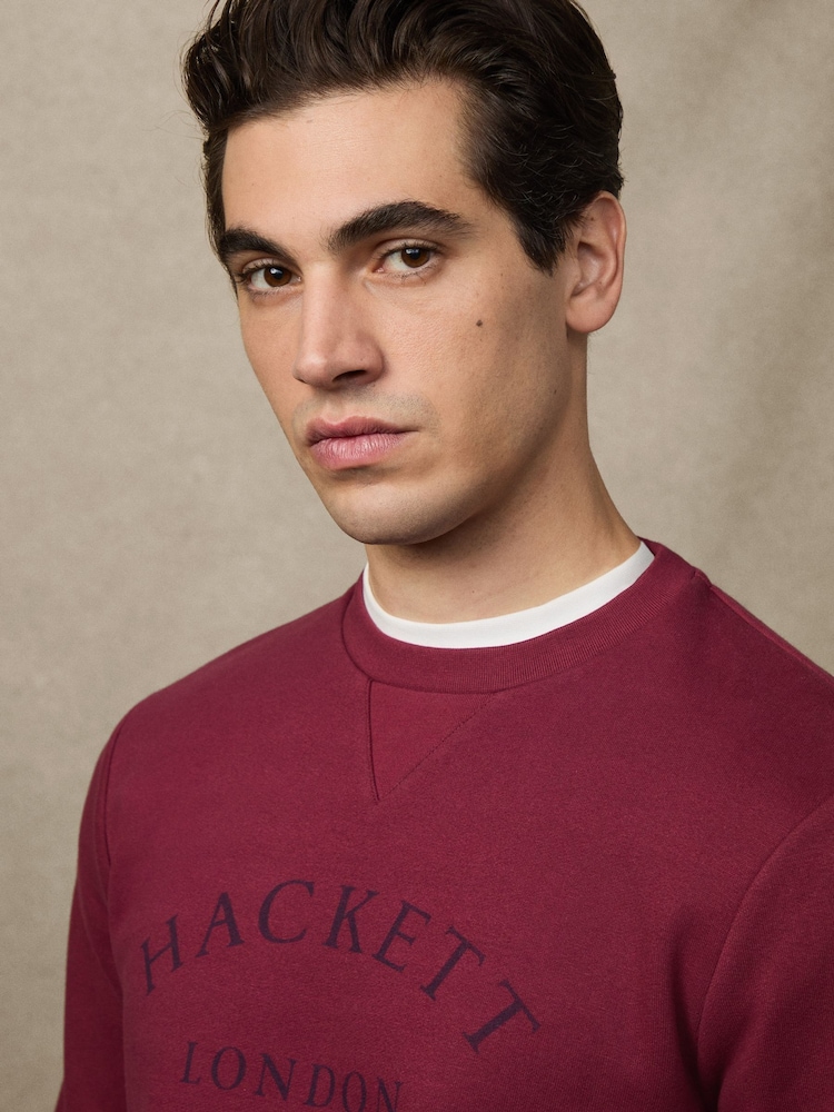 Hackett Heritage Curved Logo Crewneck Sweatshirt - Image 2 of 6 Hackett Heritage Curved Logo Crewneck Sweatshirt - Image 2 of 6