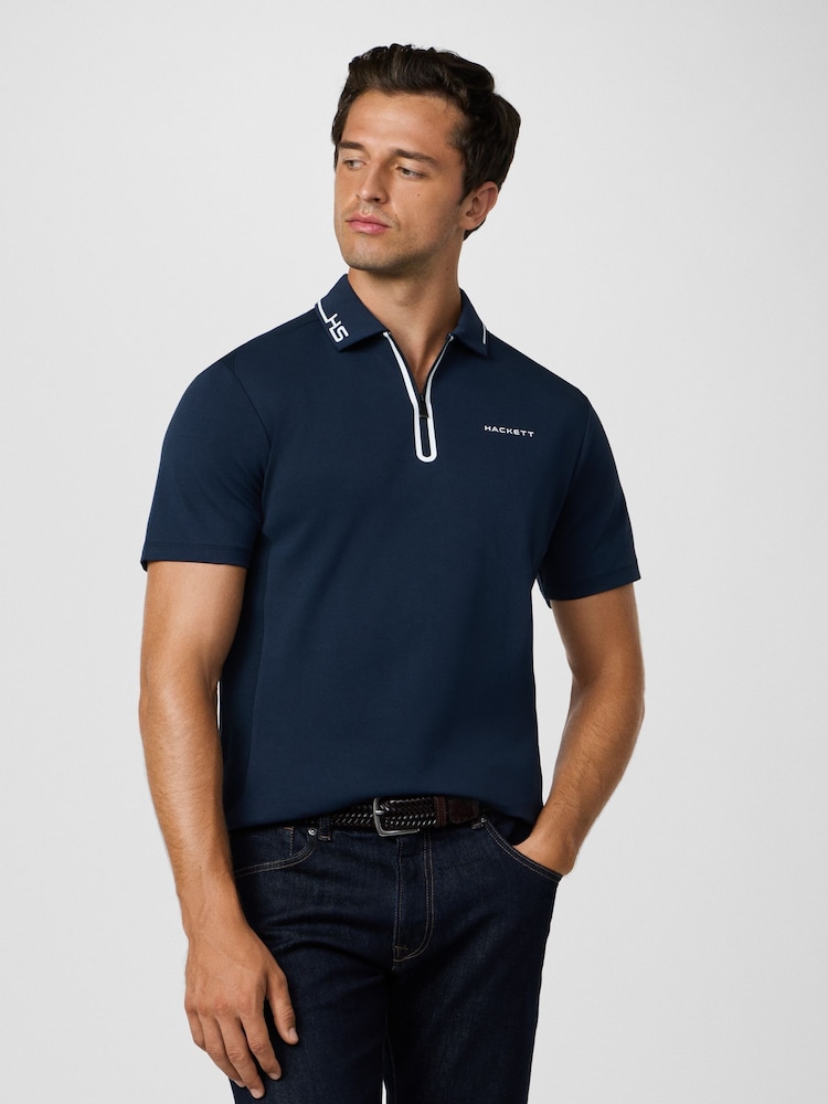 Hackett HS Golf Tech Zip Polo Shirt - Image 1 of 10 Hackett HS Golf Tech Zip Polo Shirt - Image 1 of 10
