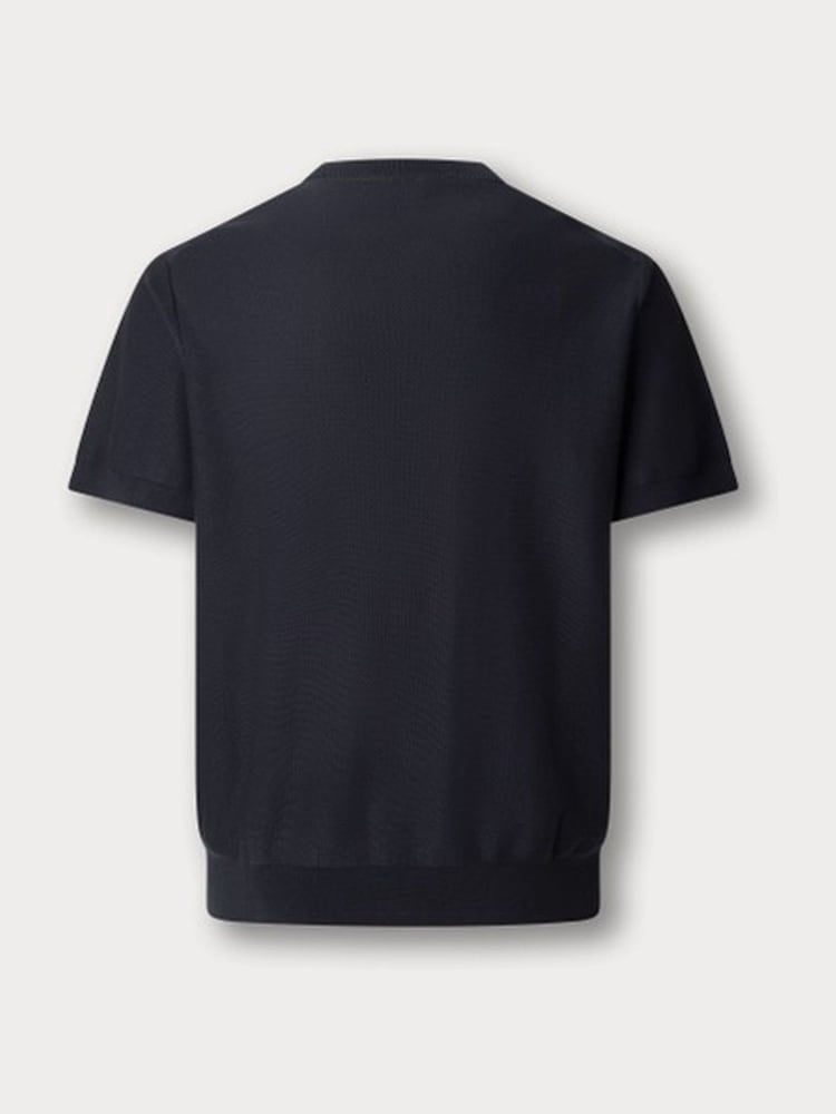 Hackett Blue Knitted Crew Neck T-Shirt - Image 5 of 5 Hackett Blue Knitted Crew Neck T-Shirt - Image 5 of 5