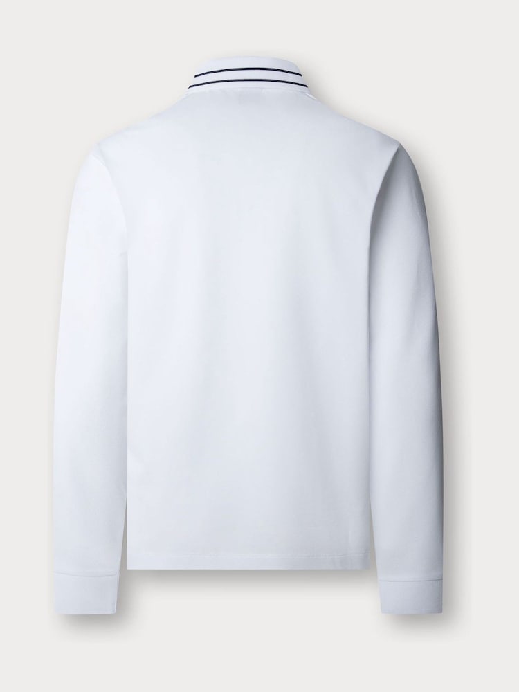 Hackett Jacquard Tipped Collar Polo Shirt - Image 2 of 2 Hackett Jacquard Tipped Collar Polo Shirt - Image 2 of 2