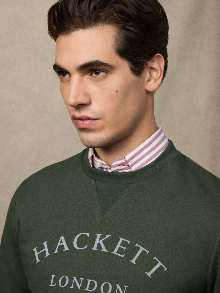 Hackett Heritage Curved Logo Crewneck Sweatshirt - Image 2 of 6 Hackett Heritage Curved Logo Crewneck Sweatshirt - Image 2 of 6