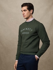 Hackett Heritage Curved Logo Crewneck Sweatshirt - Image 4 of 6