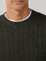 Hackett Pure Cotton Crew Neck Cable Jumper - Image 3 of 7