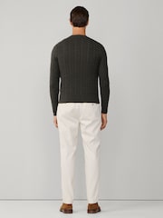 Hackett Pure Cotton Crew Neck Cable Jumper - Image 5 of 7