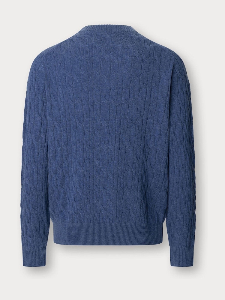 Hackett Lambswool Cable Crew Neck Jumper - Image 2 of 2 Hackett Lambswool Cable Crew Neck Jumper - Image 2 of 2
