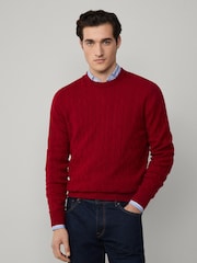 Hackett Lambswool Cable Crew Neck Jumper - Image 3 of 6