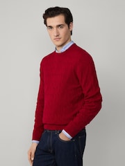 Hackett Lambswool Cable Crew Neck Jumper - Image 4 of 6