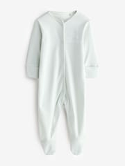 Green and White 2 Pack Big Dreams Slogan Sleepsuits - Image 3 of 3