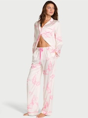 Victoria's Secret Coconut White Angel Wings Satin Long Pyjamas Set - Image 1 of 2