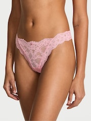 Victoria's Secret Petal Pink Thong Lace Knickers - Image 1 of 2