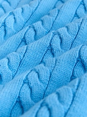 modra - Kitasto pleten pulover z okroglim ovratnikom (3-16let) - Slika 3 iz 4