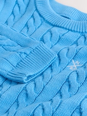 modra - Kitasto pleten pulover z okroglim ovratnikom (3-16let) - Slika 4 iz 4