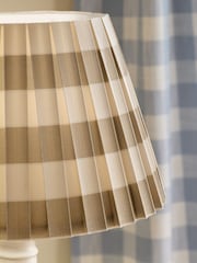 Natural Stripe Stepped Box Pleat Lamp Shade - Image 3 of 6