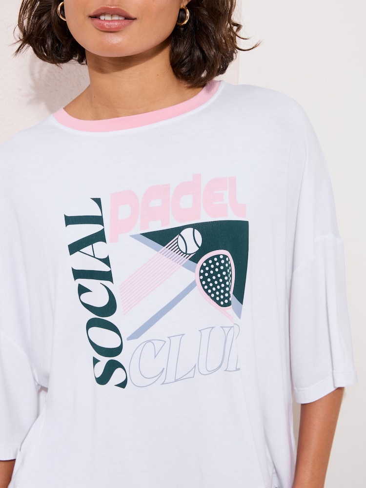 Friends Like These White/Pink Studio Yoga T-Shirt - Image 5 of 5 Friends Like These White/Pink Studio Yoga T-Shirt - Image 5 of 5