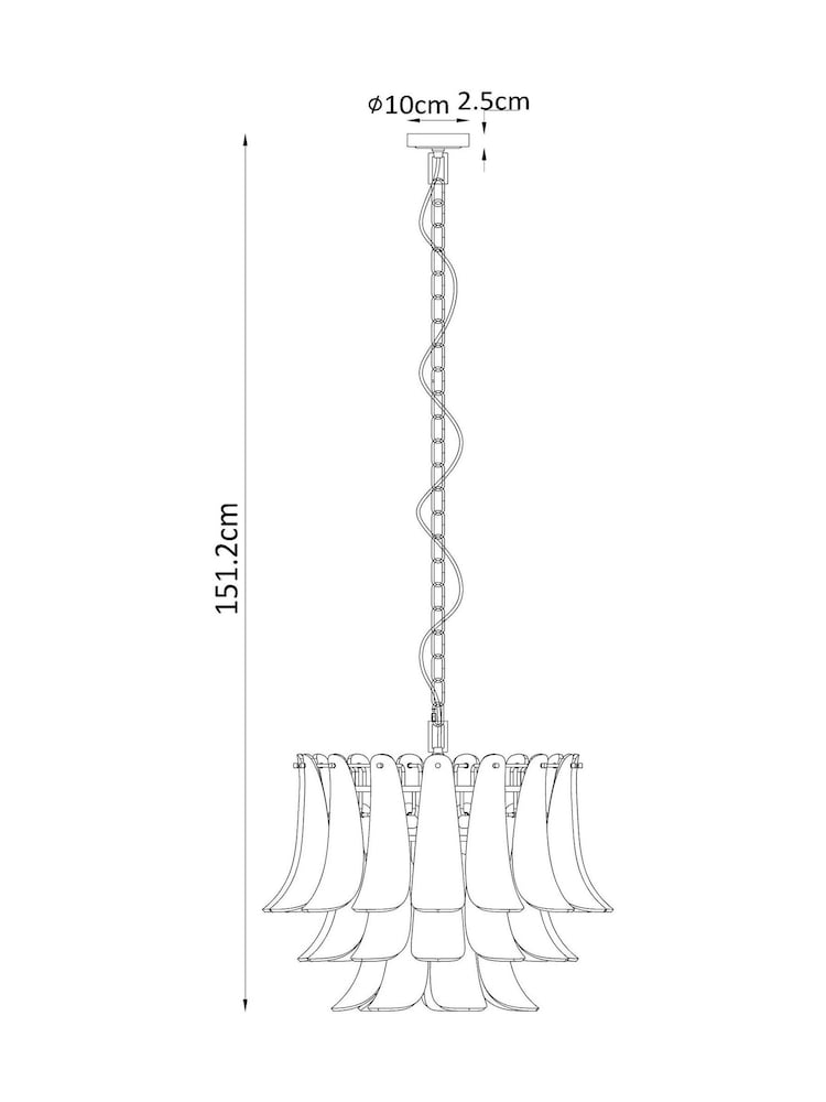 White Messina Chandelier Ceiling Light - Image 5 of 5