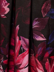 Adrianna Papell Printed Taffeta Shirt Black Dress - Image 6 of 6