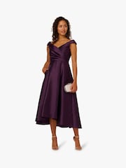 Adrianna Papell Purple Off Shoulder Dress - Image 3 of 6