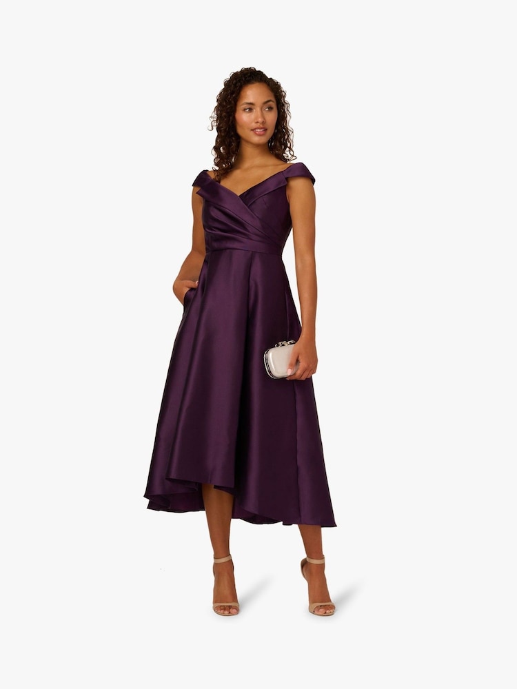 Buy Adrianna Papell Purple Off Shoulder Dress from Next USA