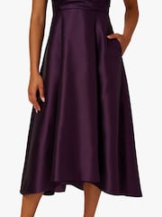 Adrianna Papell Purple Off Shoulder Dress - Image 4 of 6