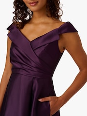 Adrianna Papell Purple Off Shoulder Dress - Image 5 of 6
