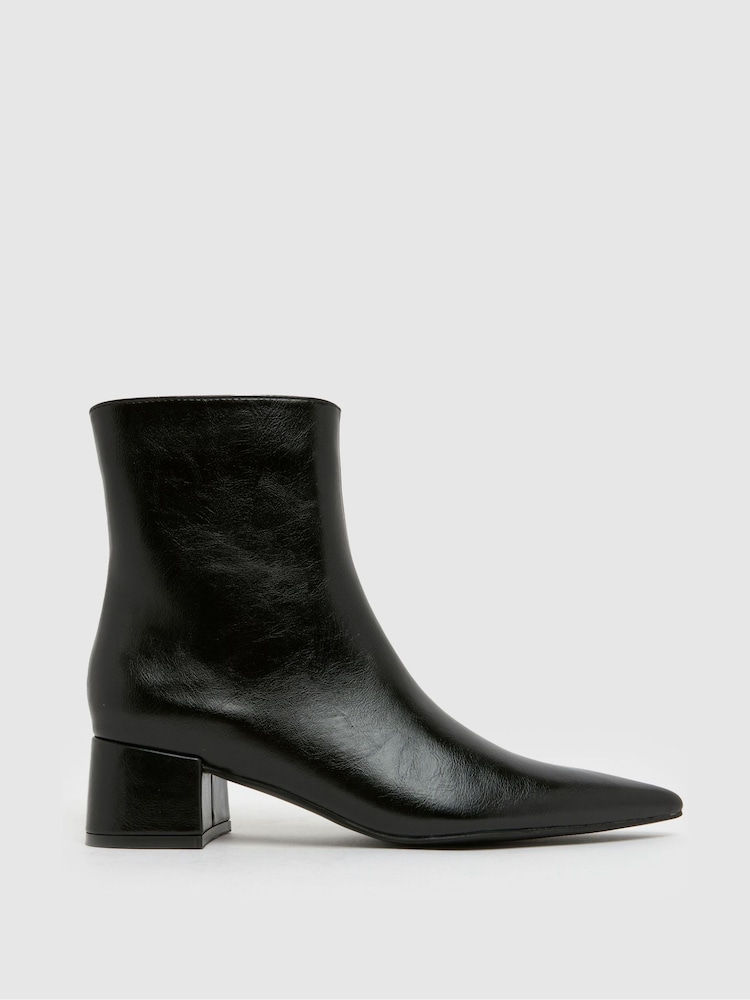 Schuh Bridgit Block Point Black Boots - Image 1 of 4