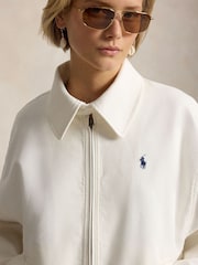 Polo Ralph Lauren White Woven Bomber Jacket - Image 4 of 5