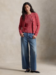 Polo Ralph Lauren Red Cable-Knit Cotton Cardigan - Image 3 of 5