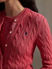 Polo Ralph Lauren Red Cable-Knit Cotton Cardigan - Image 4 of 5
