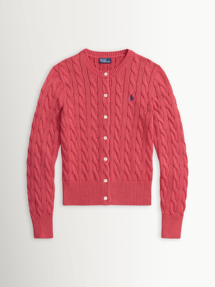 Polo Ralph Lauren Red Cable-Knit Cotton Cardigan - Image 5 of 5