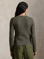 Polo Ralph Lauren Green Cable-Knit Cotton Cardigan - Image 2 of 6