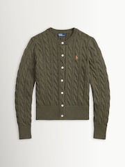 Polo Ralph Lauren Green Cable-Knit Cotton Cardigan - Image 6 of 6