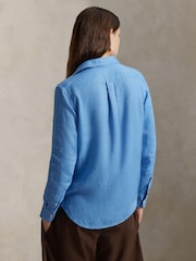 Polo Ralph Lauren Blue Linen Classic-Long Sleeve-Button Front Shirt - Image 2 of 4