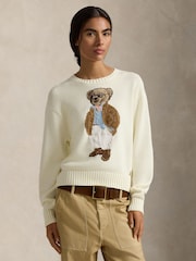 Polo Ralph Lauren Cream Knit Bear Jumper - Image 1 of 5