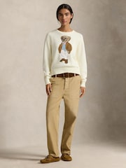 Polo Ralph Lauren Cream Knit Bear Jumper - Image 3 of 5